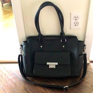 Concealed carry purse, lots of pockets, chrome hardware, no velcro holster